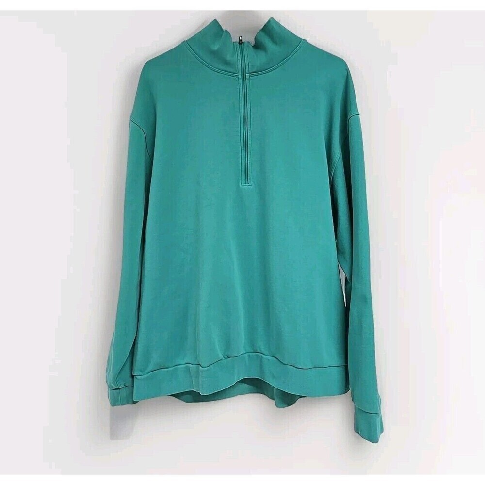 Lululemon French Terry Oversized‎ Half Zip Sweatshirt Maldives Green Men's Sz XL